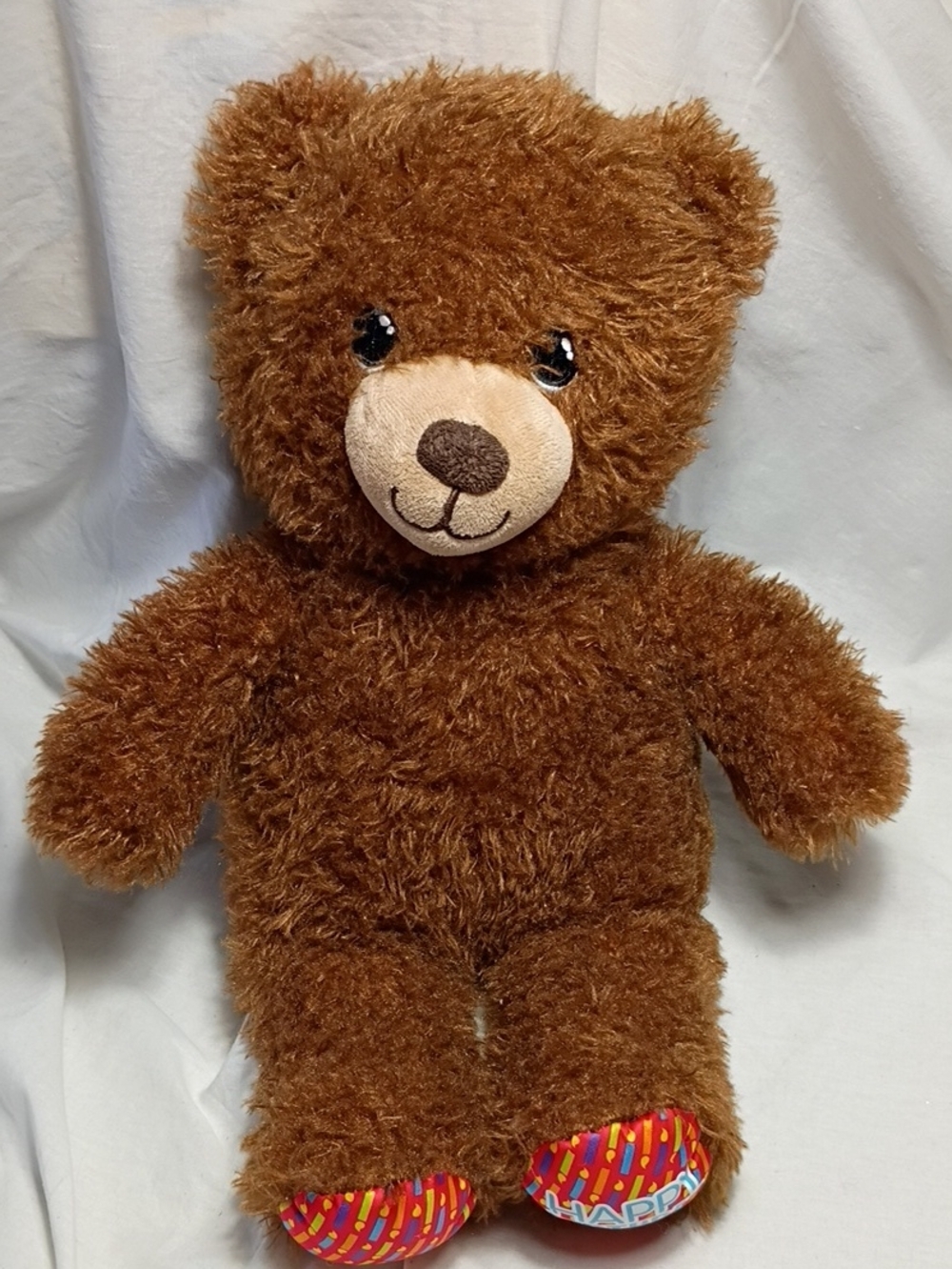 EUC Build A Bear BABW Happy Birthday Teddy Brown 2019 Plush Stuffed Animal